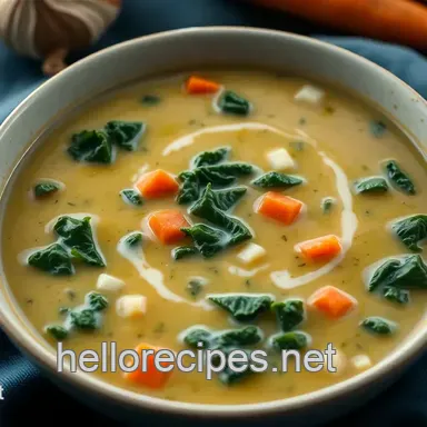 Velvety Kale Soup with a Creamy Coconut Touch - A Cozy Delight Recipe Card