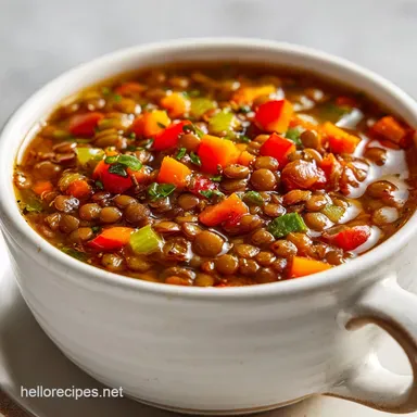 Very Best Lentil Soup for 6 Servings Recipe Card