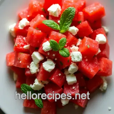 Refreshing Watermelon and Feta Cheese Salad Recipe: A Summer Must-Try Recipe Card