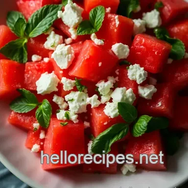 Watermelon Salad Recipe: My Go-To Summer Feta & Mint Delight Recipe Card