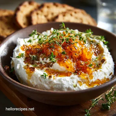 Ricotta Dip with Hot Honey UltraCreamy Fall Party Appetizer Recipe Card