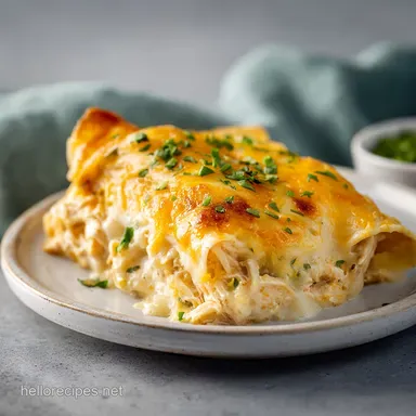 White Chicken Chili Enchilada Casserole Recipe in 35 Minutes
