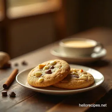 Chewy White Chocolate Chip Cookies with Cinnamon Spice Recipe Recipe Card