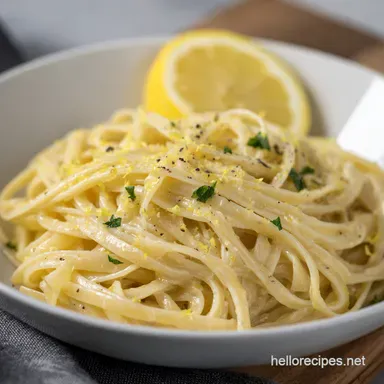 Zesty Lemon Butter Pasta Sunshine on a Plate Recipe Card
