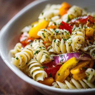 Easy Summer Pasta Salad The Secret to a Bright Lemon Vinaigrette Recipe Card