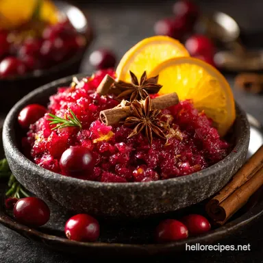 Cranberry Relish Recipe: Best Easy Zesty Orange and Cinnamon Recipe Card