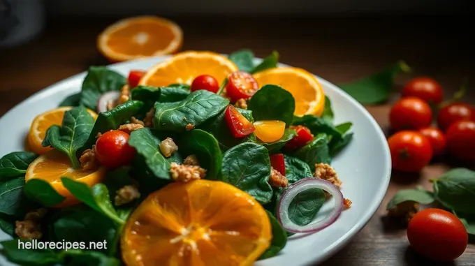 Bright & Crunchy Spinach Salad with Citrus Vinaigrette