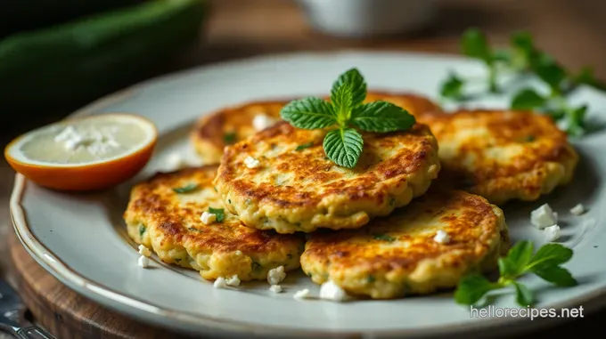Crispy Zucchini Fritters with Feta and Mint