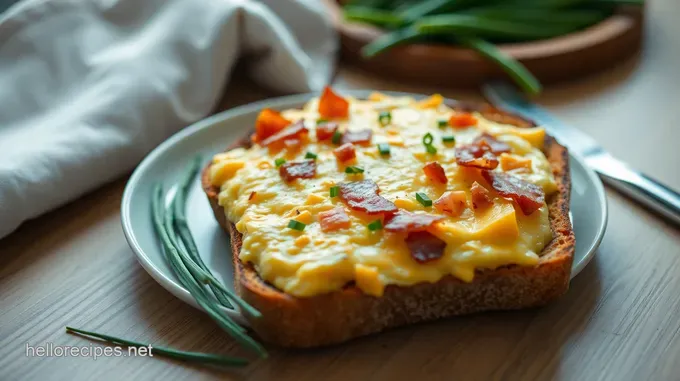 Easy Cheesy Bacon & Chive Scramble Toast