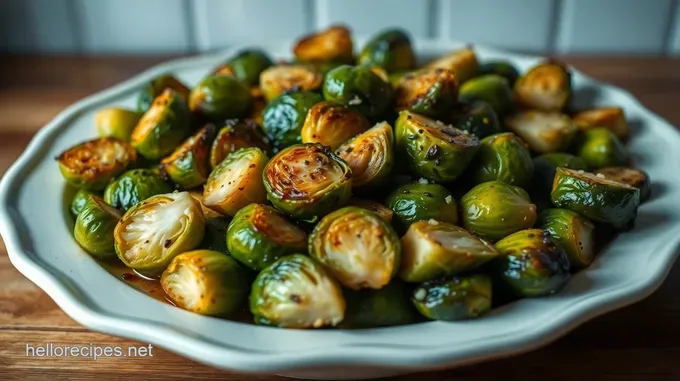 Golden Roasted Brussels Sprouts with Garlic and Balsamic Drizzle