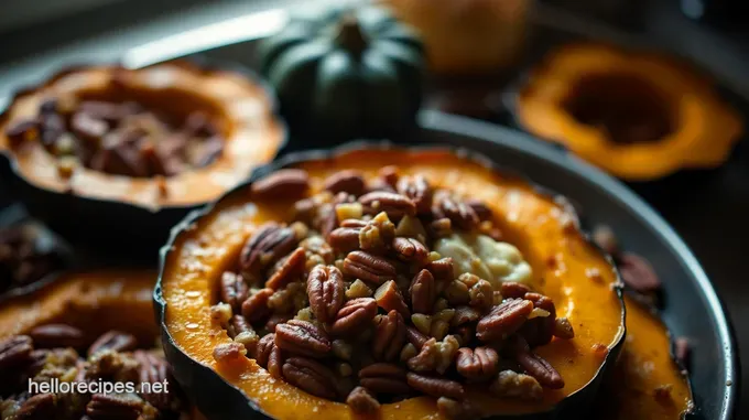 Roasted Acorn Squash with Maple-Pecan Crumble