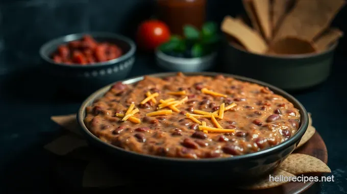 Velvety Refried Bean Dip: A Snack Sensation!