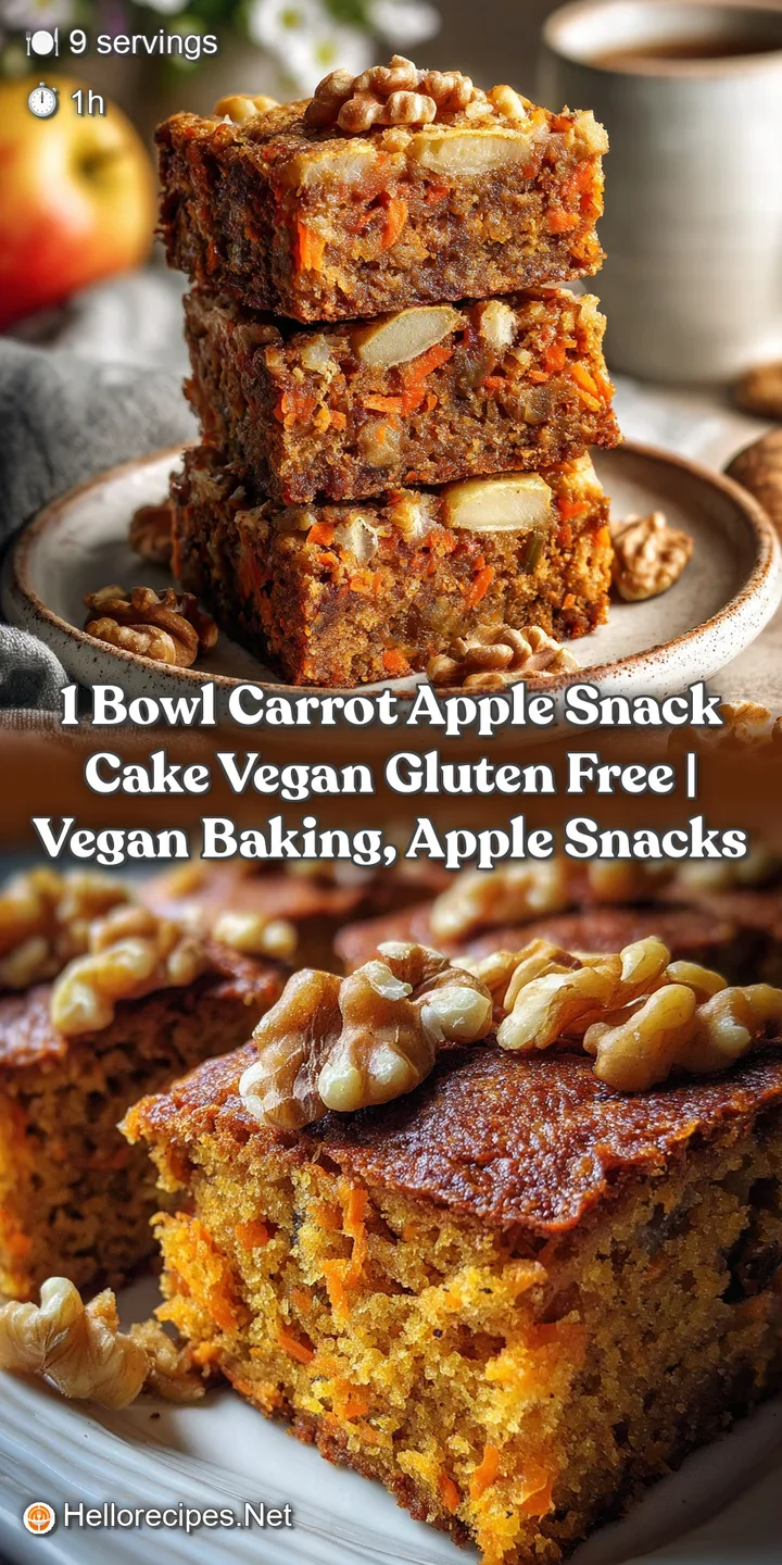 Close-up of a moist slice of carrot apple cake. Warm hues from grated carrots and apples, with a tender crumb texture, rea...