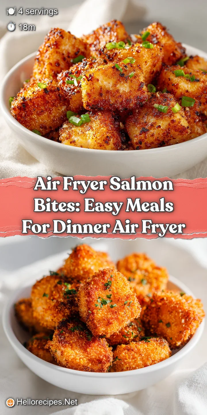 Up-close, vibrant air-fried salmon shows flaky texture and delicious browning. A sprinkle of herbs adds freshness to the s...