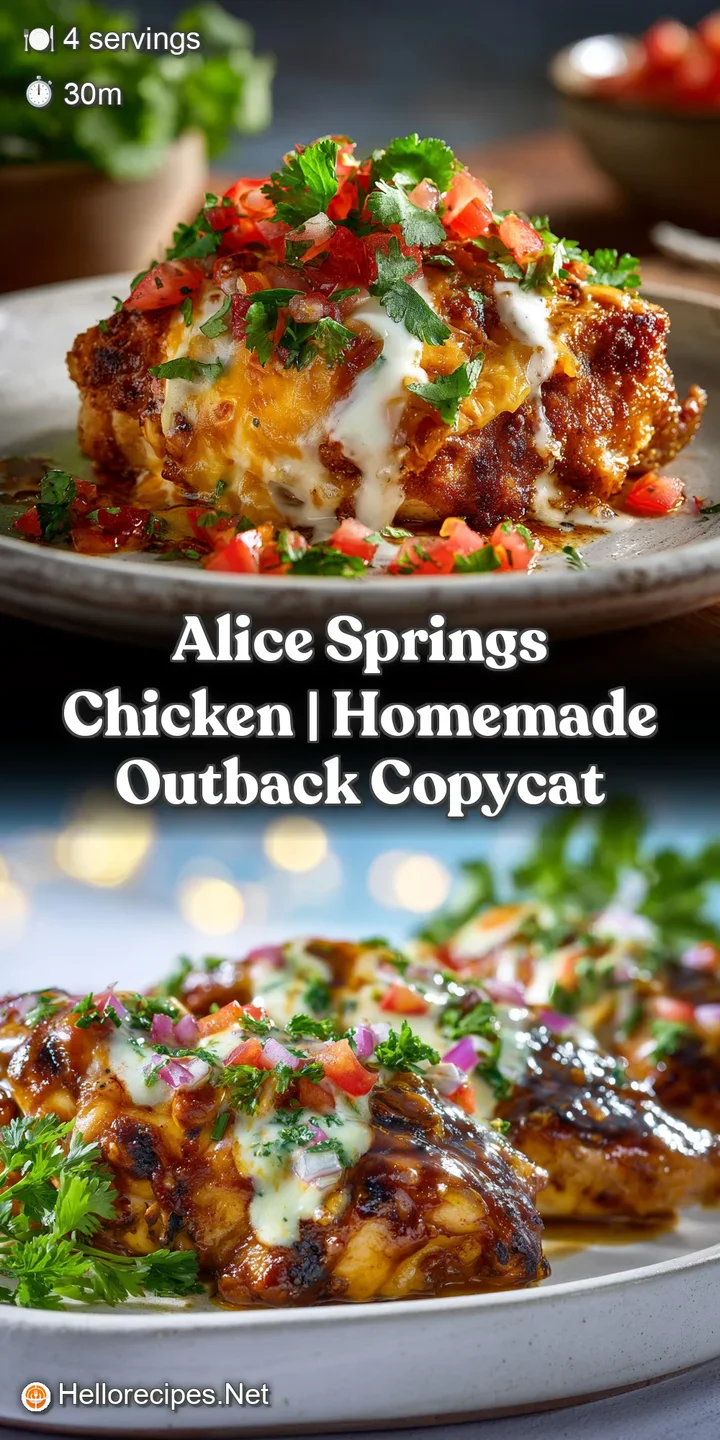 Close-up of baked chicken with a melty cheese layer, crispy bacon bits, and glistening honey mustard, highlighting the ric...