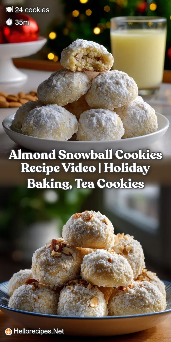 Close-up view of a single almond snowball cookie, displaying a light, flaky texture and a sweet, vanilla-infused aroma.
