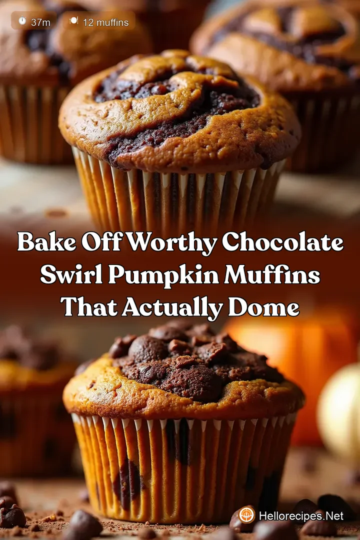 Bake Off Worthy Chocolate Swirl Pumpkin Muffins That Actually Dome