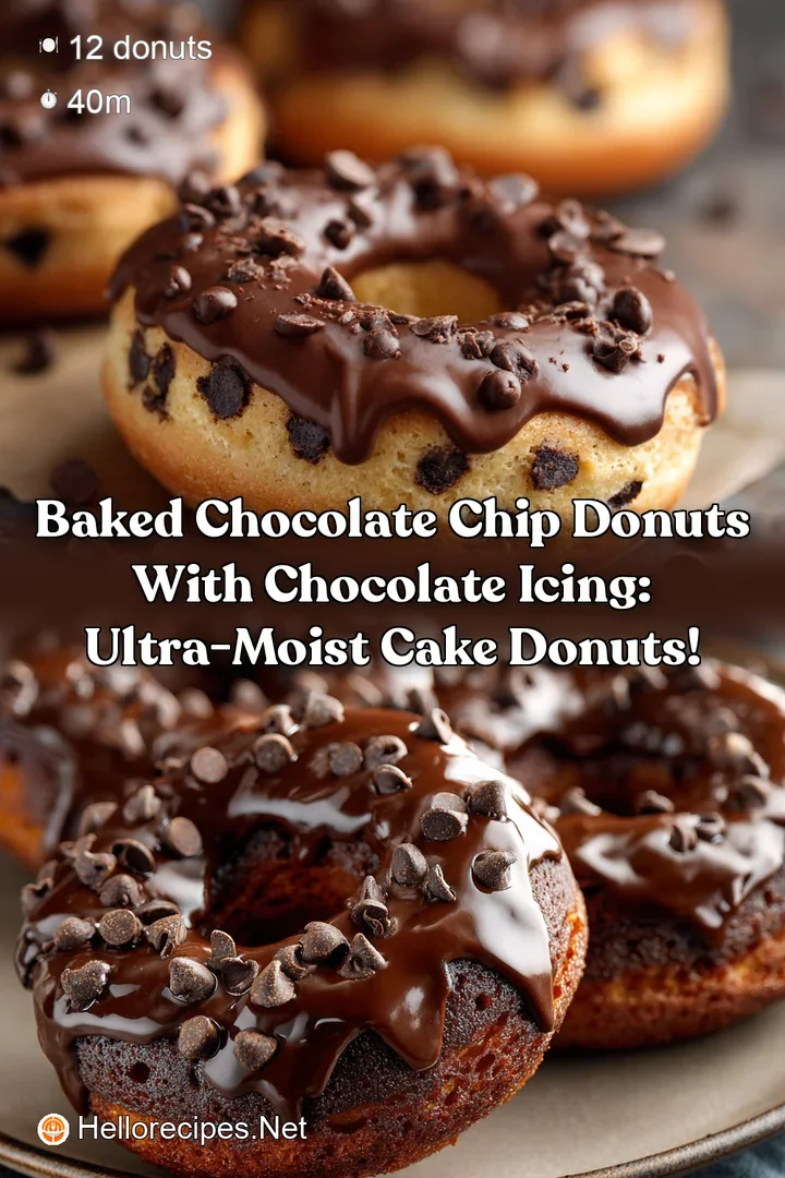 Baked Chocolate Chip Donuts with Chocolate Icing: Ultra-Moist Cake Donuts!