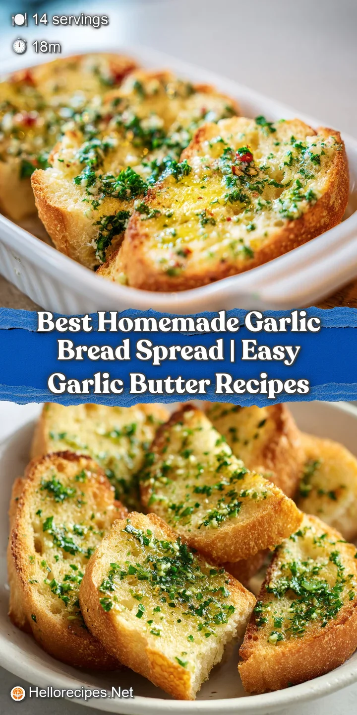 Close-up of a toasted garlic bread piece, showing its golden crust and soft interior, glistening with butter and herbs.