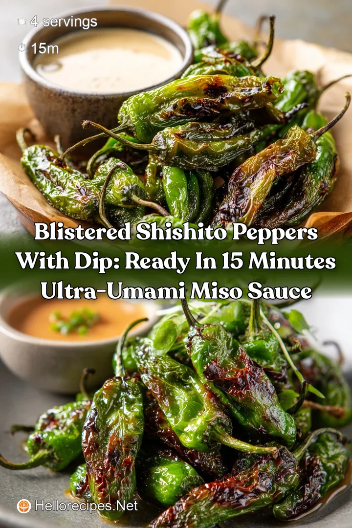 Blistered Shishito Peppers with Dip: Ready in 15 Minutes Ultra-Umami Miso Sauce