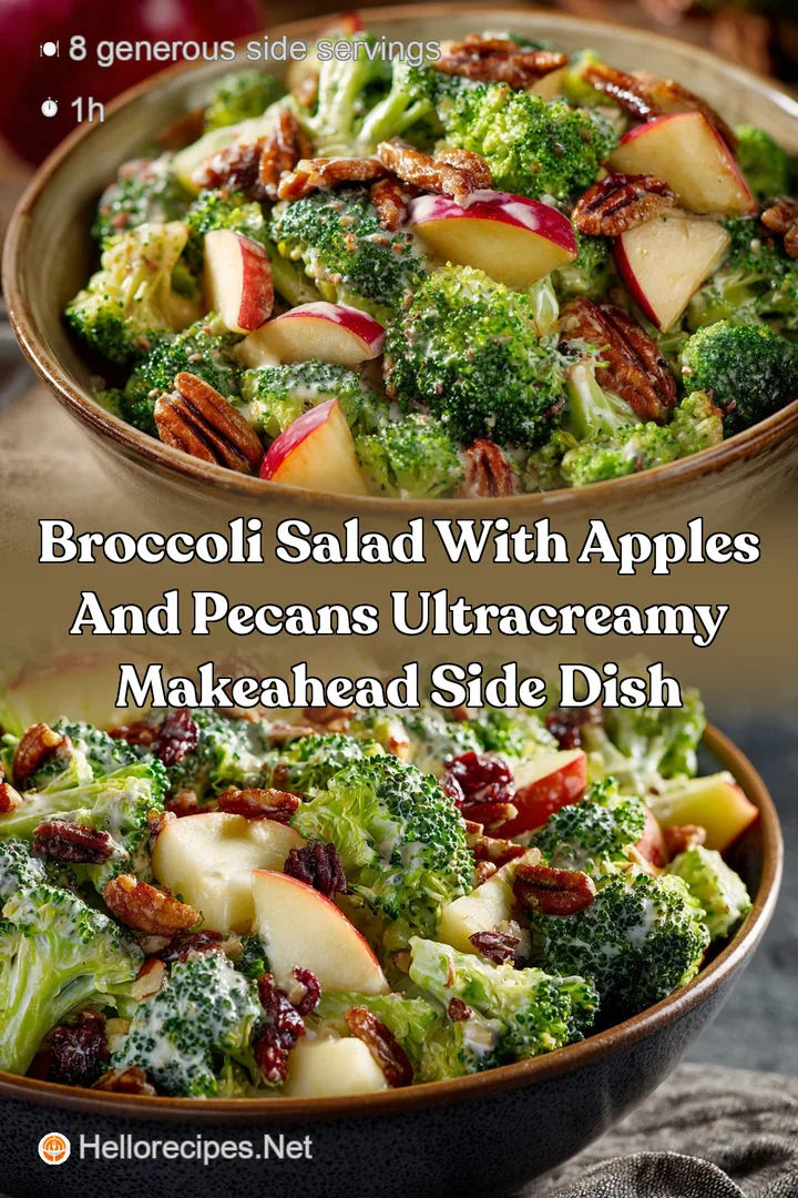 Broccoli Salad with Apples and Pecans UltraCreamy MakeAhead Side Dish