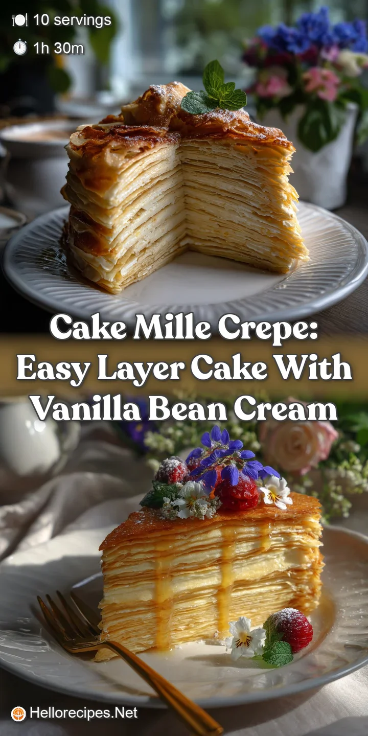 Cake Mille Crepe: Easy Layer Cake with Vanilla Bean Cream