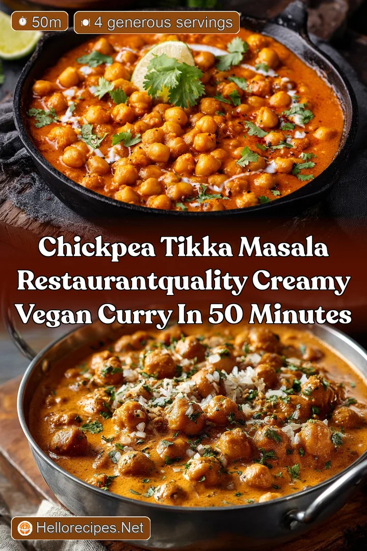 Chickpea Tikka Masala RestaurantQuality Creamy Vegan Curry in 50 Minutes