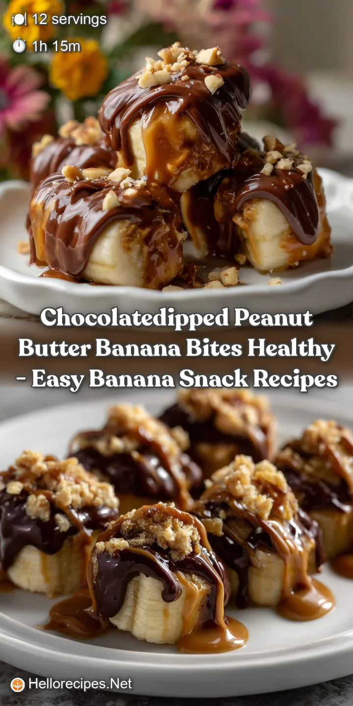 ChocolateDipped Peanut Butter Banana Bites Healthy - Easy Banana Snack Recipes