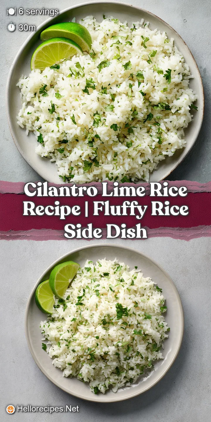 Close-up of fluffy cilantro lime rice; glistening grains hint at freshness and zesty flavor. Vibrant green hues dominate t...