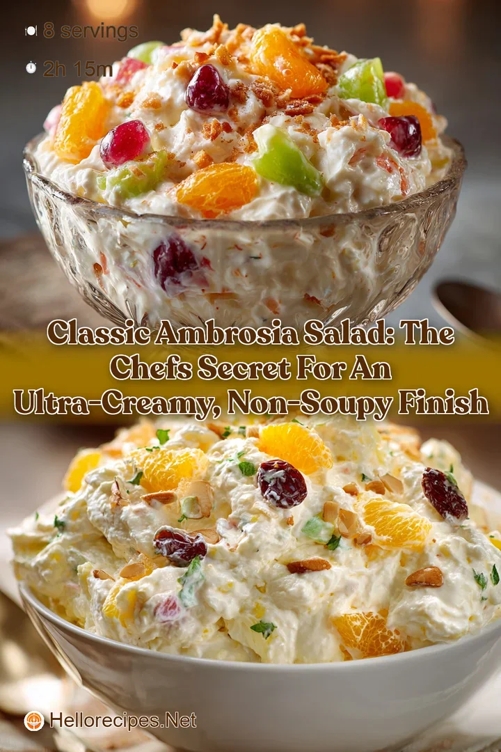 Classic Ambrosia Salad: The Chefs Secret for an Ultra-Creamy Non-Soupy Finish
