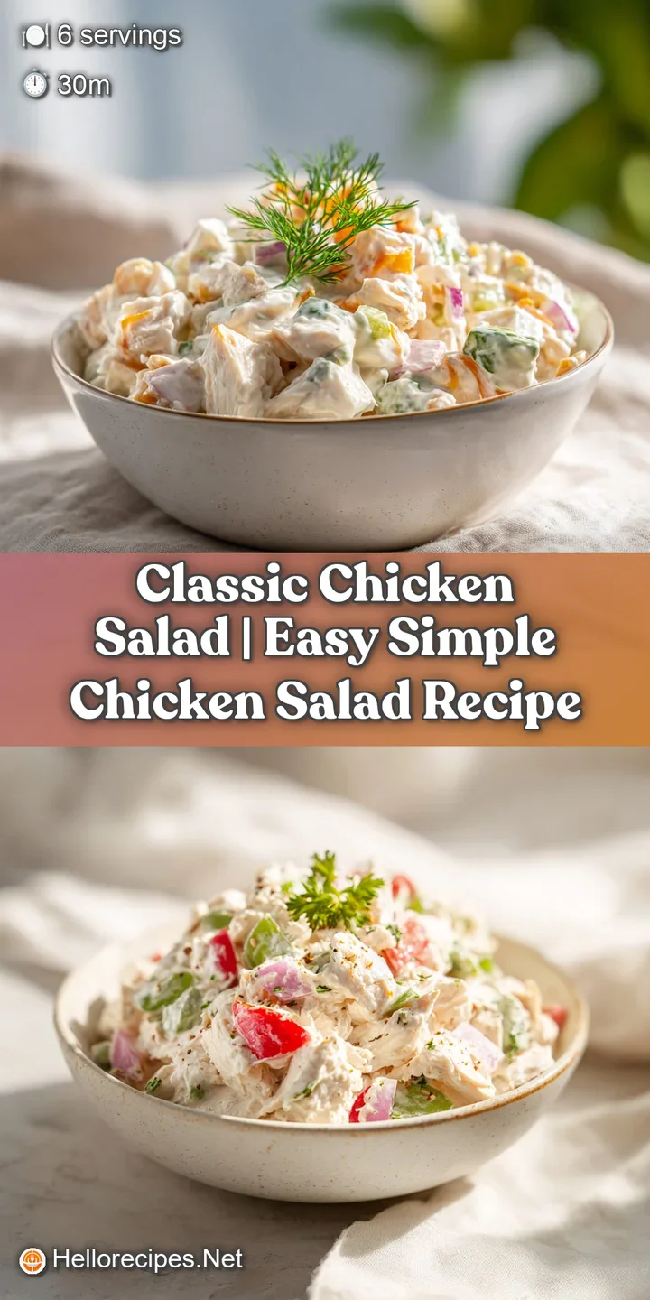 Close-up of tender chicken chunks coated in a rich, creamy dressing with pops of bright green fresh chives.