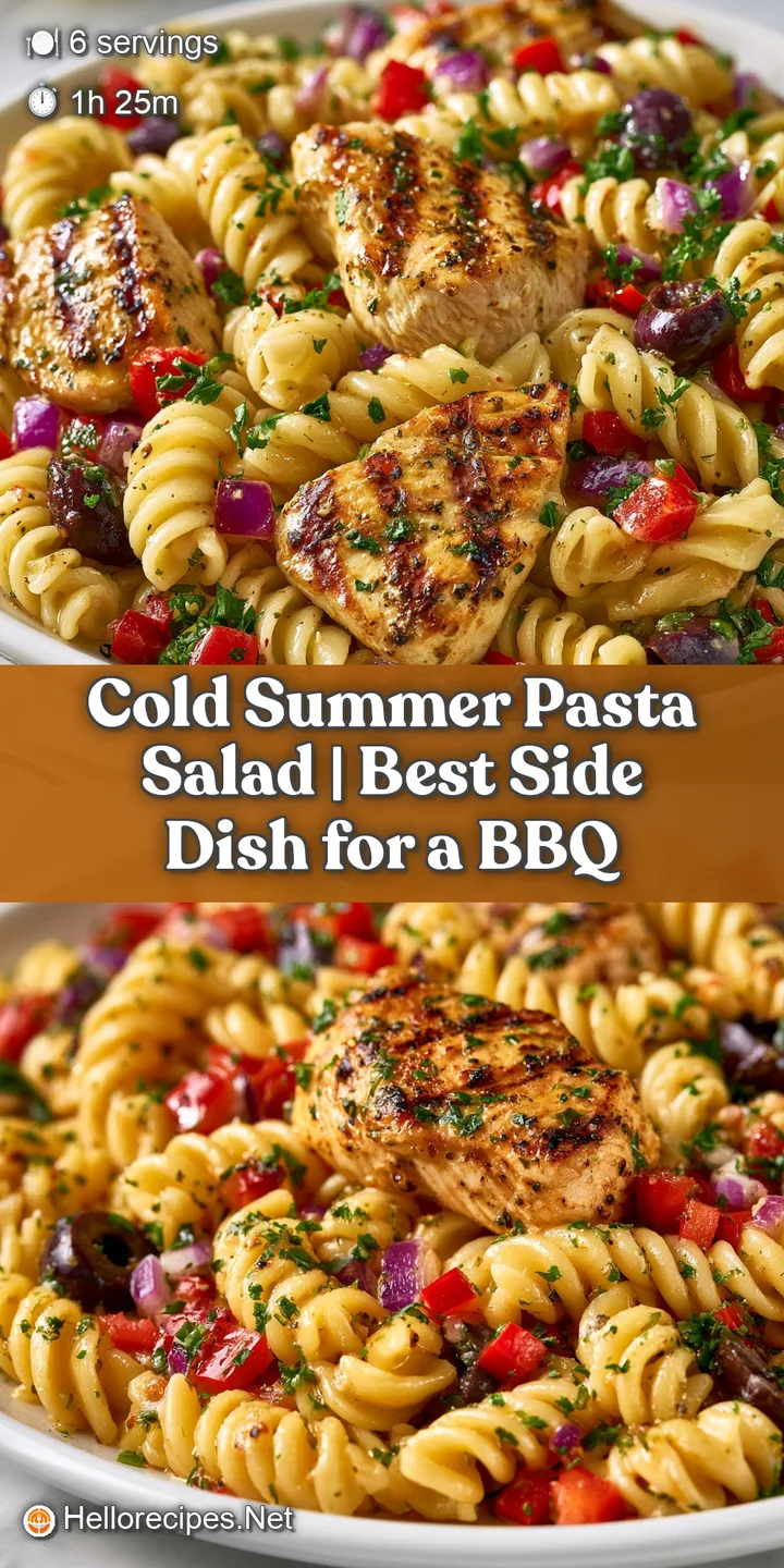 Close-up of tender golden chicken cubes and juicy red tomatoes glistening with a light, zesty summer dressing.