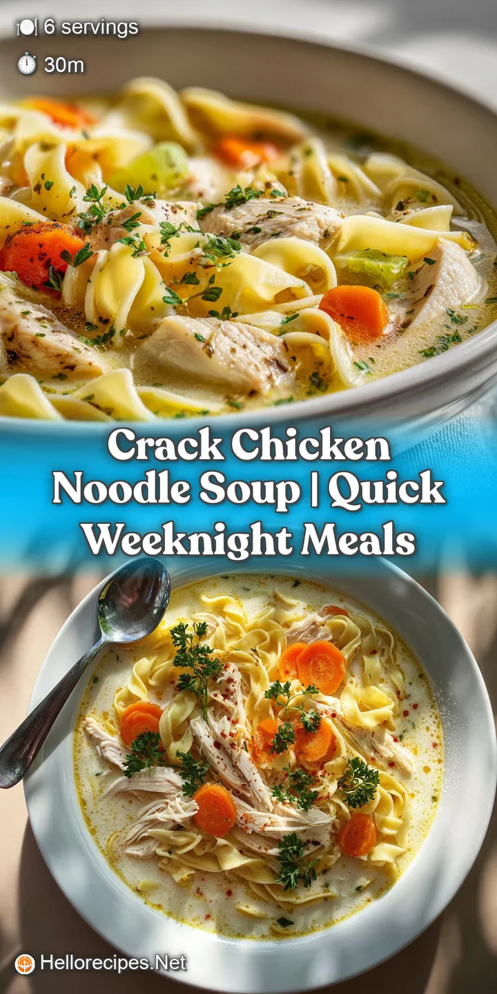 Close-up: Rich, creamy broth with chunks of juicy chicken, tender noodles, melted cheese, and crispy bacon bits.