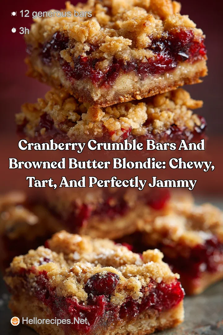 Cranberry Crumble Bars and Browned Butter Blondie: Chewy Tart and Perfectly Jammy