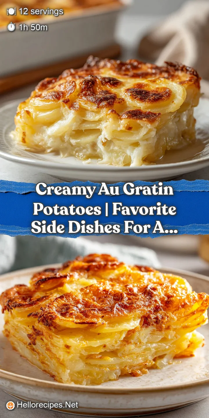 Macro shot of thinly sliced potatoes layered in rich, velvety cream sauce with bubbly, browned cheese on top.