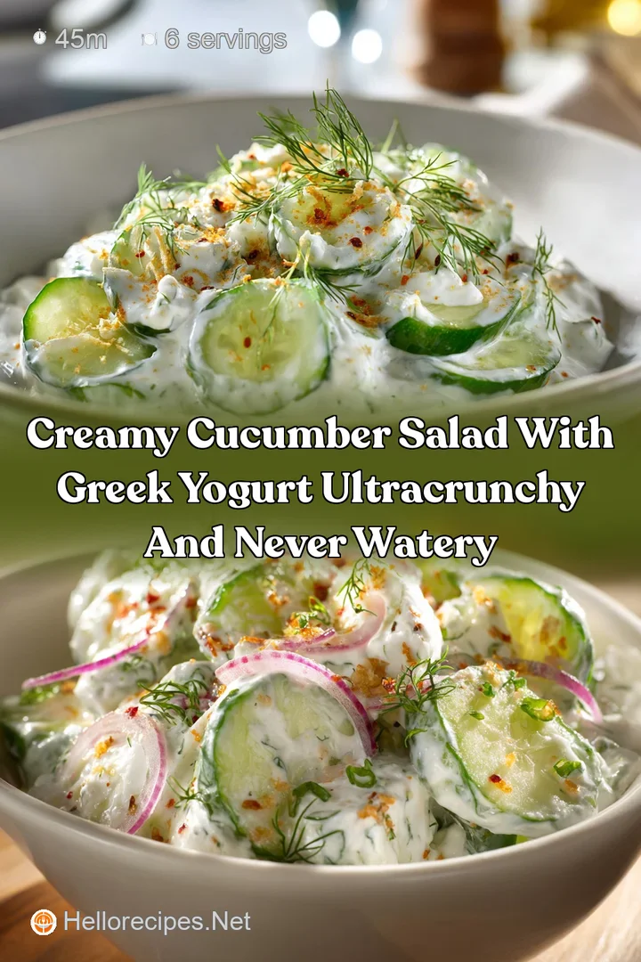 Creamy Cucumber Salad with Greek Yogurt UltraCrunchy and Never Watery