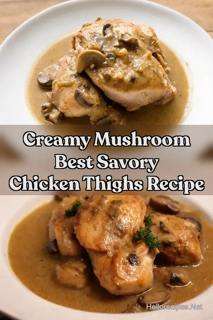Creamy Mushroom Best Savory Chicken Thighs Recipe