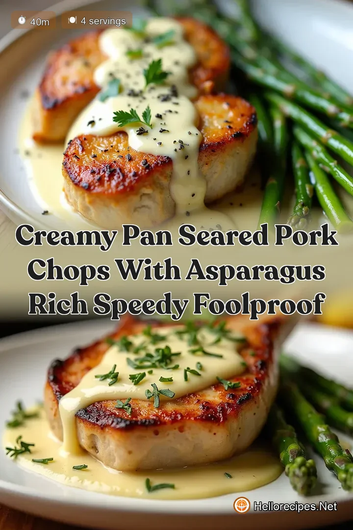 Creamy Pan Seared Pork Chops with Asparagus Rich Speedy Foolproof