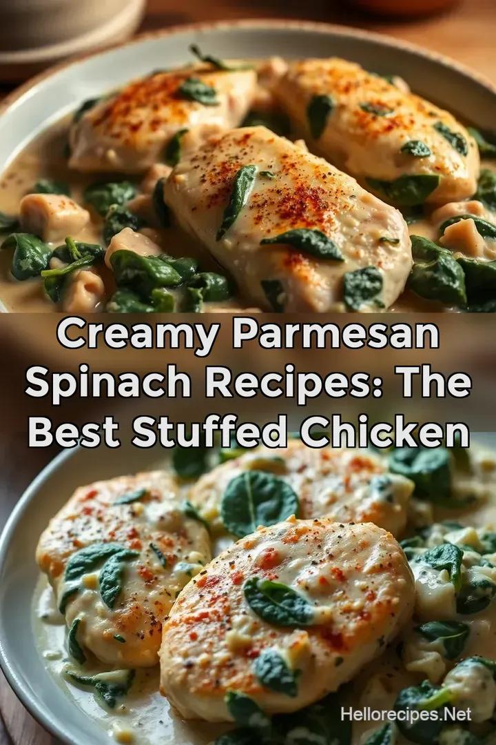Creamy Parmesan spinach recipes: The Best Stuffed Chicken