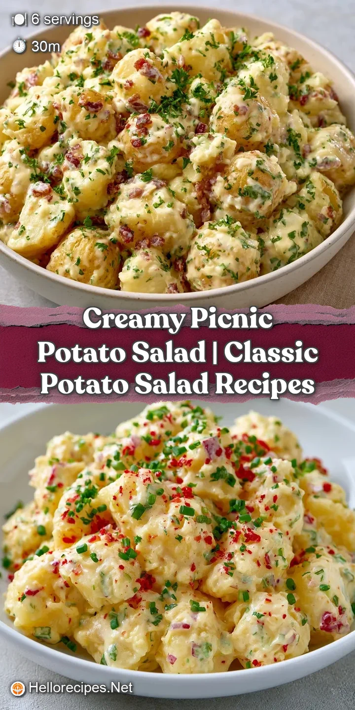 Close-up of creamy, tender potato chunks mixed with crisp red onion and herbs, glistening under soft light.