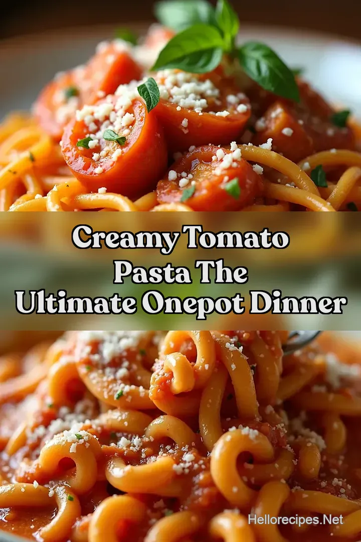 Creamy Tomato Pasta The Ultimate OnePot Dinner