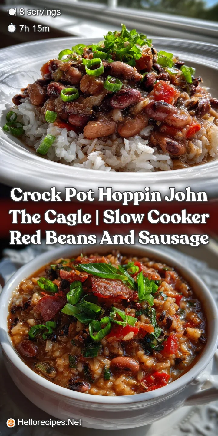 Close-up of bubbling Hoppin' John, showcasing the richness of the broth, tender textures of the peas and the savory bits o...