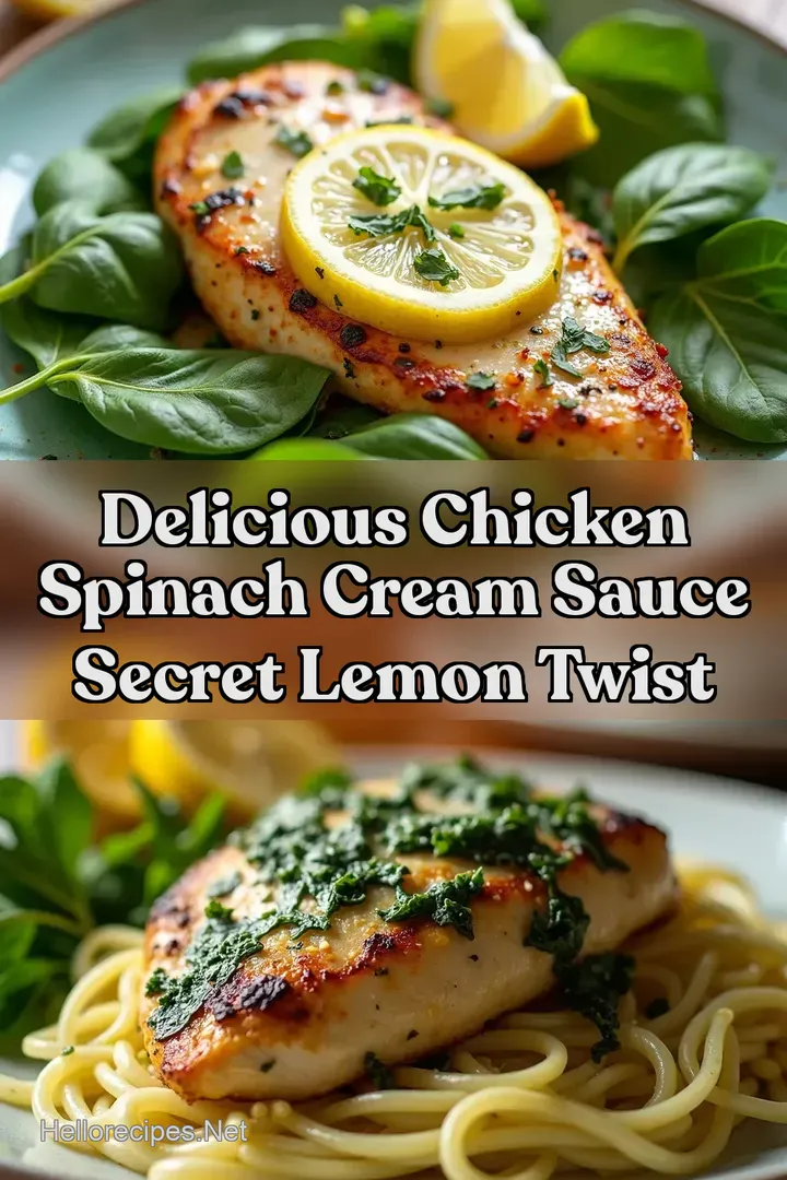 Delicious Chicken Spinach Cream Sauce Secret Lemon Twist