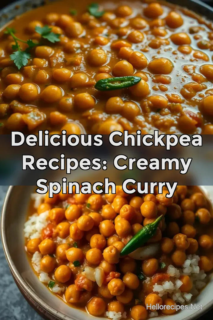 Delicious Chickpea Recipes: Creamy Spinach Curry