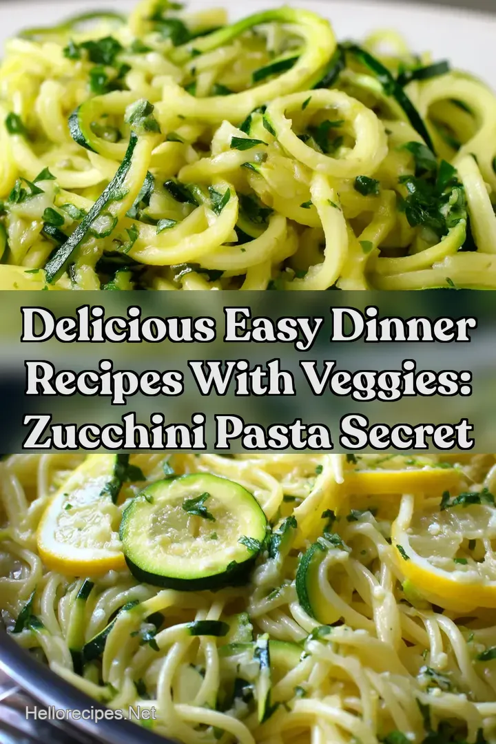Delicious Easy Dinner Recipes With Veggies: Zucchini Pasta Secret