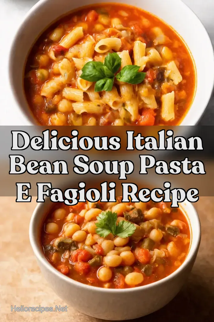 Delicious Italian Bean Soup Pasta e Fagioli Recipe