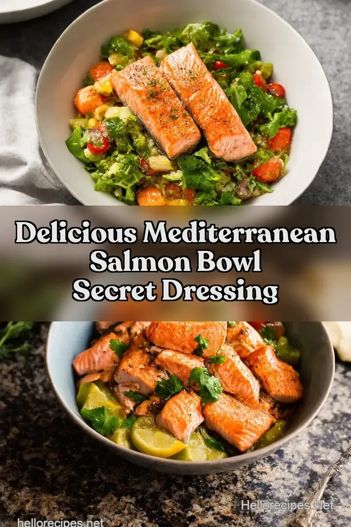 Delicious Mediterranean Salmon Bowl Secret Dressing