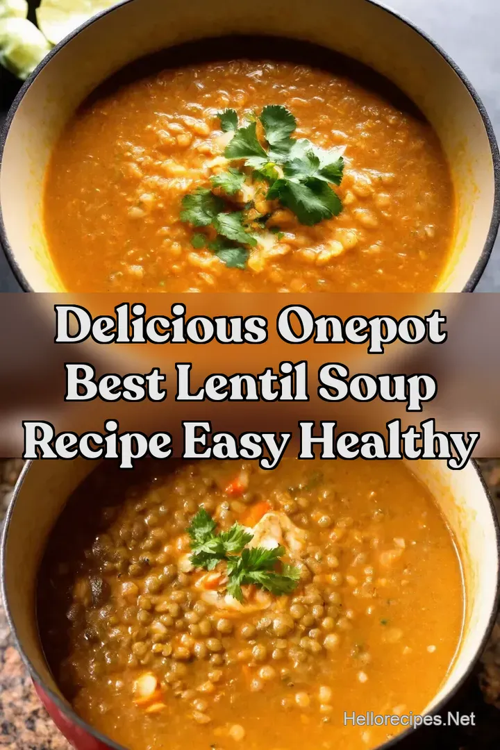 Delicious OnePot Best Lentil Soup Recipe Easy Healthy
