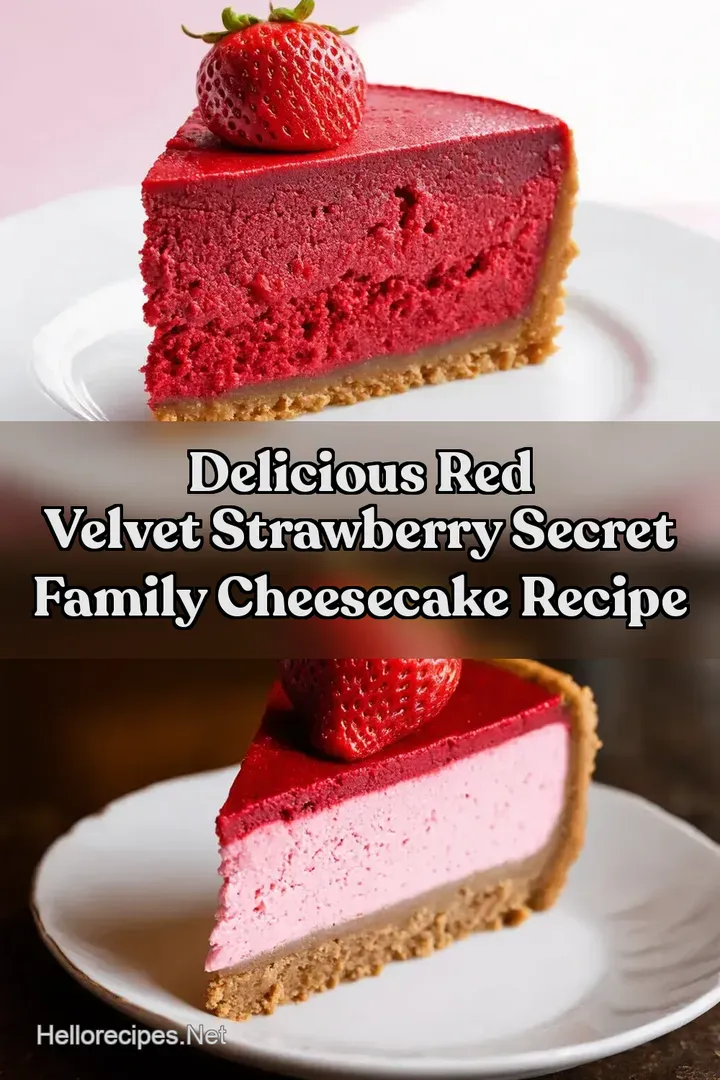 Delicious Red Velvet Strawberry Secret Family Cheesecake Recipe