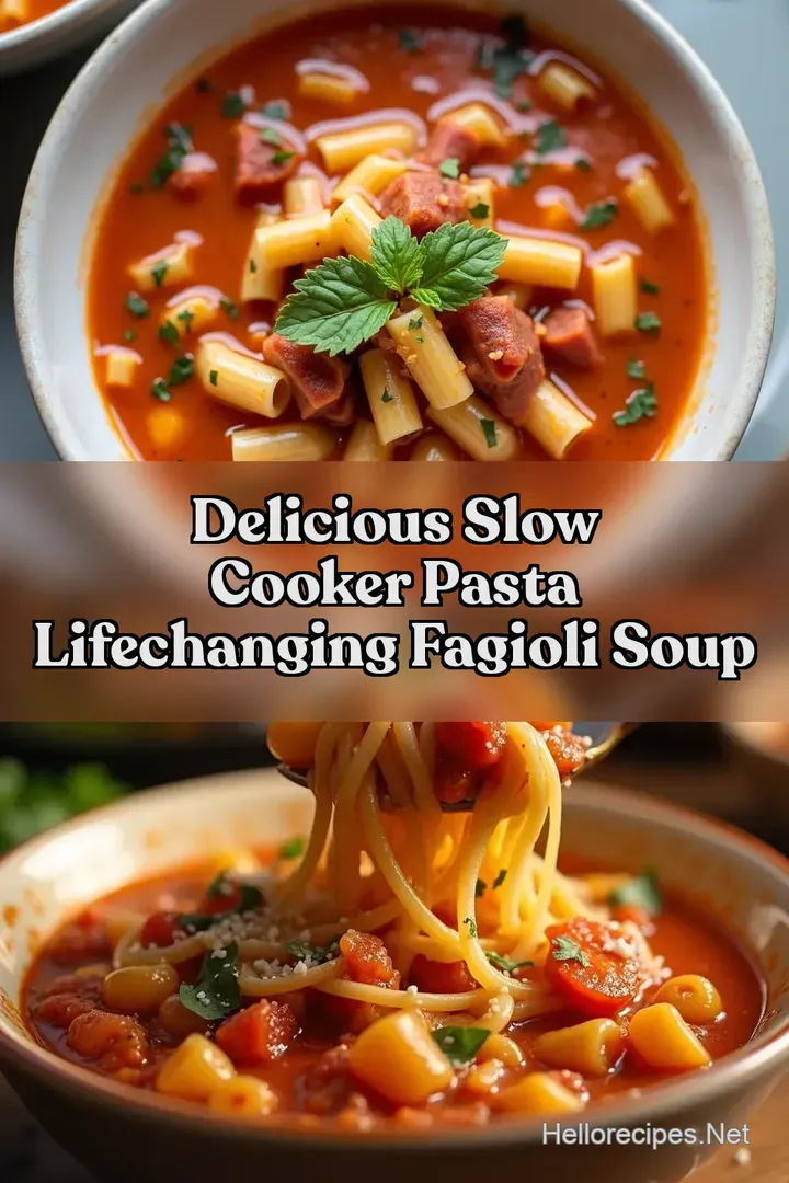 Delicious Slow Cooker Pasta LifeChanging Fagioli Soup